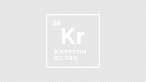 Krypton, chemical element of the periodic table graphic animation. Alpha channel Video stock 311019702