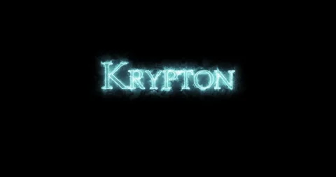Krypton, chemical element, written with fire. Loop Stock Footage 163745354