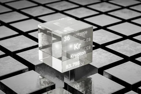 Krypton is an element on the periodic table. Krypton gas is a periodic tabl.. Illustrazione stock