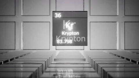 Krypton gas is a periodic table element. Stock Footage 329405578