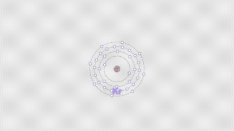 Krypton Kr Bohr Atom Model Clean No Text Animation Video Overlay Alpha 4K Видео 339369968