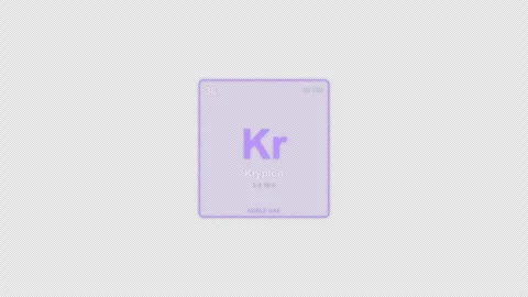 Krypton Kr Periodic Table Element Tile Labeled Animation Video Overlay Alpha 4K Видео 339369953