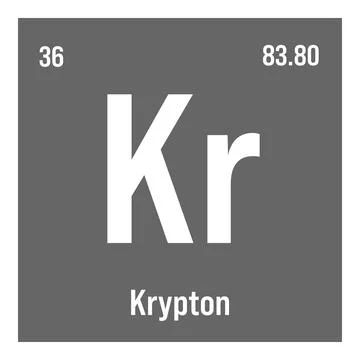 Krypton, Kr, periodic table element Stock Illustration