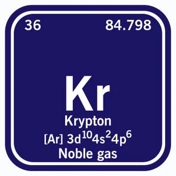Krypton Periodic Table of the Elements Vector illustration eps 10 Stock Illustration