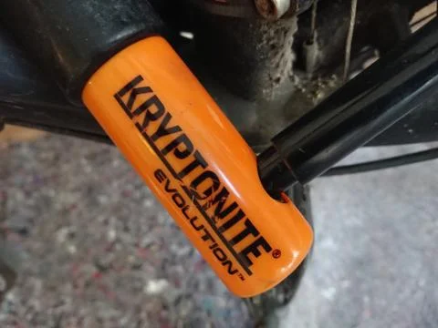 Kryptonite Evolution U-lock for bike Stock Photos