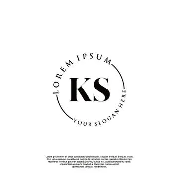 KS Initial handwriting logo design Stock Illustration