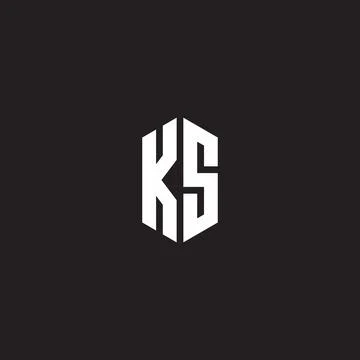 KS Logo monogram with hexagon shape style design template Stock Illustration