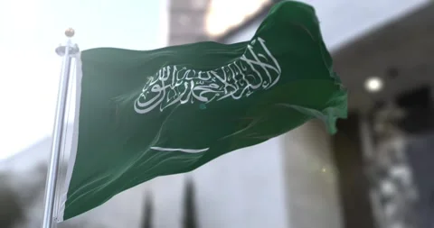 Ksa-flag-waving-4k-60fps Stock Footage 330498294