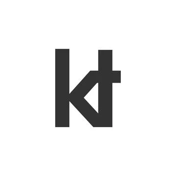 KT creative geometric initial based modern and minimal logo. Letter k t tre.. Stock Illustration