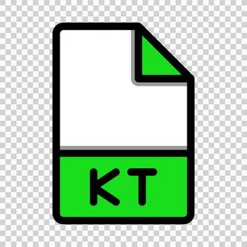 Kt file type format icon. extension document files icons symbol.  Illustrazione stock