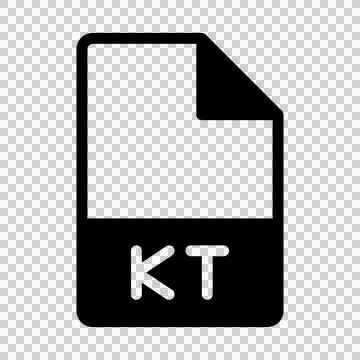 Kt file type icon. document files and folder format symbol icons, in solid .. Illustrazione stock