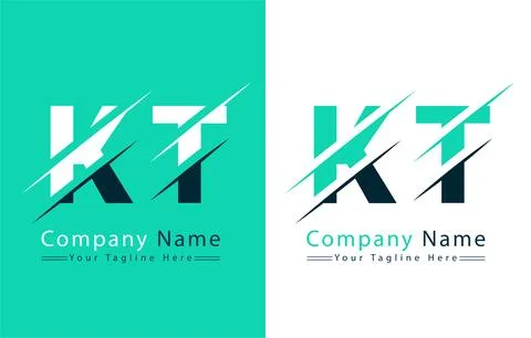KT Letter Logo Design Concept. Vector Logo Illustration Stock Illustration
