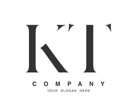 KT logo design. Initial letter k and t serif font style. Creative classic c.. Stock Illustration