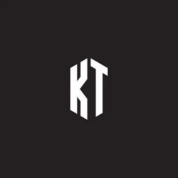 KT Logo monogram with hexagon shape style design template Stock Illustration