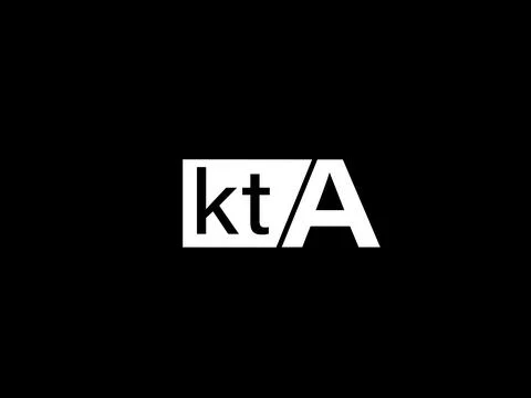 KTA Logo and Graphics design vector art, Icons isolated on black background Illustrazione stock