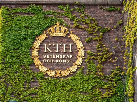 KTH Emblem on Ivy-Covered Wall Stock Photos