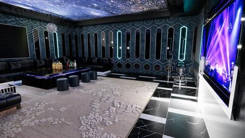KTV lounge interior with modern theme Stock Illustration