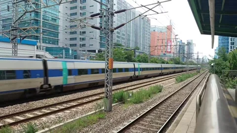 KTX high-speed train operation video Stock Footage 314263280