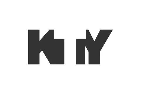 KTY logo design. Initial letter K T Y bold font style for tech startups, co.. Stock Illustration