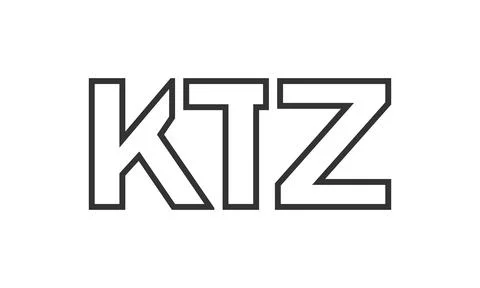KTZ logo design template with strong and modern bold text. Initial based ve.. Stock Illustration