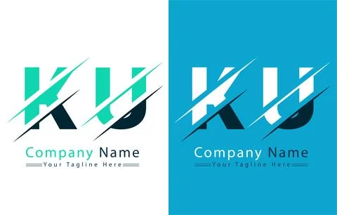 KU Letter Logo Vector Design Template Elements Stock Illustration