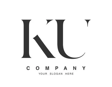 KU logo design. Initial letter k and u serif font style. Creative classic c.. Stock Illustration
