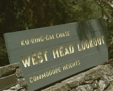 Ku-ring-gai Chase - West Head lookout sign plate Stock Footage 22015019
