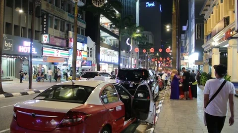 Kuala Lumpur, 2 august - Night scene at Bukit Bintang, Kuala Lumpur  Stock Footage 115954547