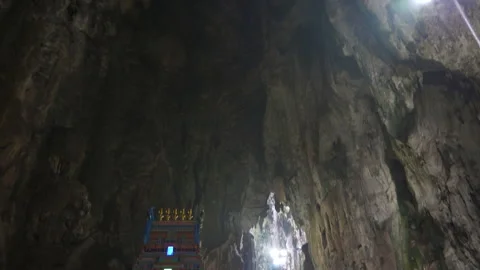 Kuala lumpur area cave temple slow motion panorama 4k malaysia Stock Footage 310911263