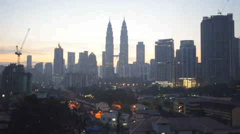 Kuala Lumpur Cityscape, Focus To Bokeh Video stock 47754331