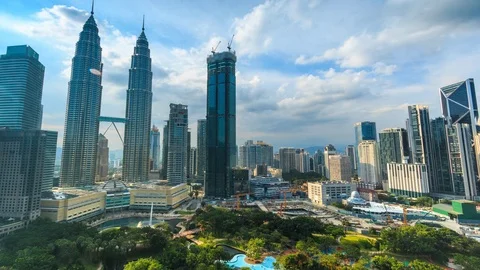 Kuala Lumpur Cityscape Landmark Travel Place Of Malaysia 4K Time Lapse Stock Footage