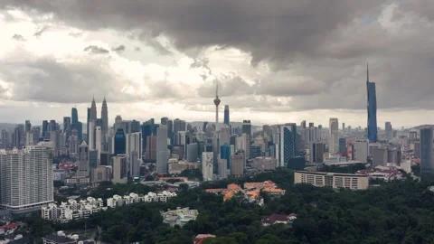 Kuala Lumpur on a cloudy day Stock Footage 263655673