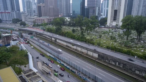  Kuala Lumpur high angle landmark during day, skyscrapers Video stock 107075831