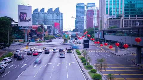 Kuala Lumpur KLCC traffic time lapse Video stock 169715260