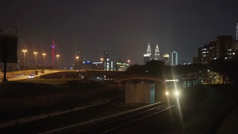The Kuala Lumpur Light Rail Transit, called LRT Stock Footage 142041220