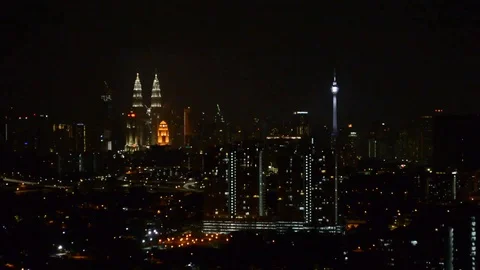 Kuala Lumpur Lights off Stock Footage 78852986