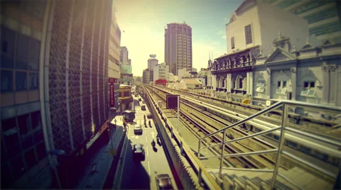 Kuala Lumpur LRT Sky Train Stock Footage 36167334