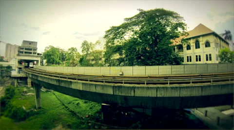 Kuala Lumpur LRT Sky Train Stock Footage 36172290