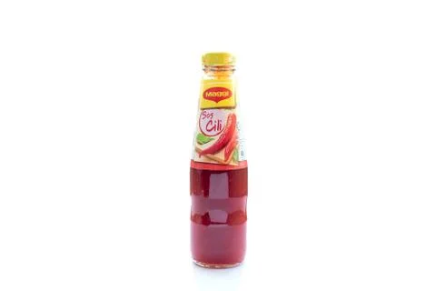 Kuala Lumpur, Malaysia 24 April 2020 - Maggi Brand Chili Sauce bottle In Isol Stock Photos