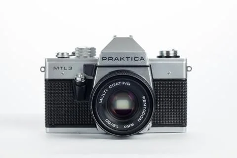 Kuala lumpur, malaysia - 2nd June 2020. Praktica SLR film camera isolated in  Stock Photos