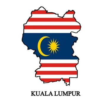 Kuala Lumpur map vector illustration. Malaysian city. State in Malaysia Stock Illustration