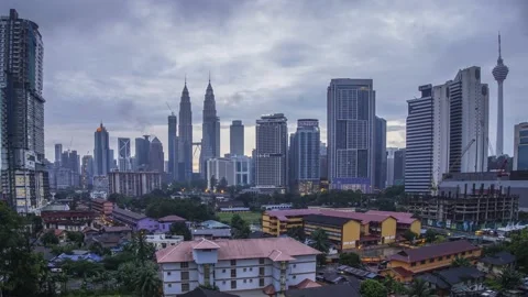 Kuala Lumpur Moving Clouds Time Lapse Stock Footage 145475532