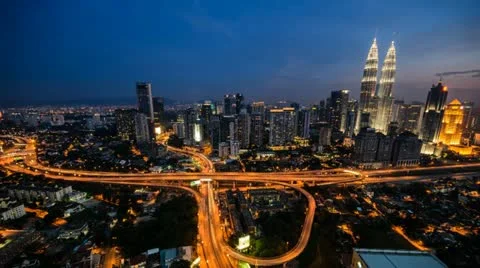 Kuala Lumpur Night Timelapse Video stock 22244077