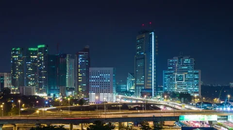 Kuala Lumpur night traffic time lapse Stock Footage 59663957