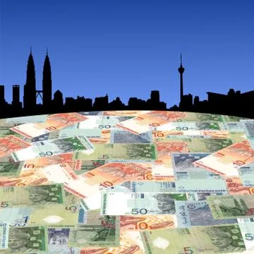 Kuala lumpur with ringgit Ilustración de archivo