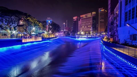 KUALA LUMPUR RIVER OF LIFE 4K TL Stockbeeldmateriaal 79571069
