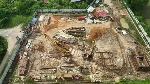 Kuala Lumpur site progress Stock Footage 313440654