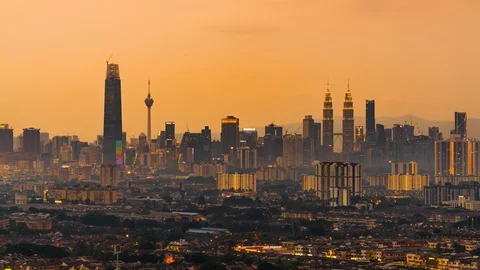 Kuala Lumpur skyline Stock Footage
