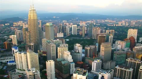 Kuala Lumpur at sunset, timelapse Video stock 11140458