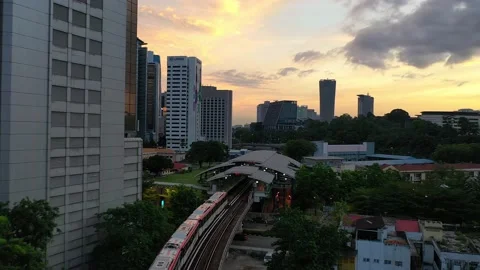 Kuala Lumpur sunset &amp; train Stock Footage 132815591